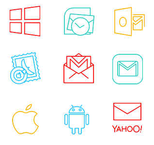 Designer email software logos